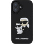 Karl Lagerfeld 3D Rubber Karl and Choupette kryt pro iPhone 16 Plus - černý