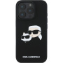 Karl Lagerfeld Double Heads silikonový kryt s MagSafe pro iPhone 16 Pro - černý