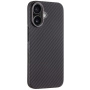 Tactical Aramid kryt se vzorem karbonových vláken a MagSafe pro iPhone 16 Plus - tmavě šedý