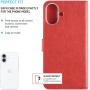 FIXED Opus flipové pouzdro pro iPhone 16 Plus - červené