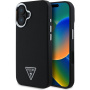 Guess Grained Triangle Logo kryt s MagSafe pro iPhone 16 - černý