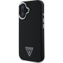 Guess Grained Triangle Logo kryt s MagSafe pro iPhone 16 - černý