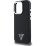 Guess Grained Triangle Logo kryt s MagSafe pro iPhone 16 Pro - černý