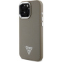 Guess Grained Triangle Logo kryt s MagSafe pro iPhone 16 Pro - hnědý