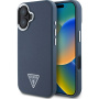 Guess Grained Triangle Logo kryt s MagSafe pro iPhone 16 - tmavě modrý