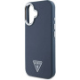 Guess Grained Triangle Logo kryt s MagSafe pro iPhone 16 - tmavě modrý