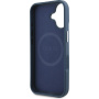 Guess Grained Triangle Logo kryt s MagSafe pro iPhone 16 - tmavě modrý