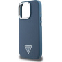 Guess Grained Triangle Logo kryt s MagSafe pro iPhone 16 Pro Max - tmavě modrý