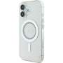 Guess IML Rhinestones Ring kryt s MagSafe pro iPhone 16 - čirý