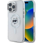 Karl Lagerfeld IML Choupette Head Metal Frame kryt s MagSafe pro iPhone 16 Pro - čirý
