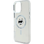 Karl Lagerfeld IML Choupette Head Metal Frame kryt s MagSafe pro iPhone 16 Pro Max - čirý
