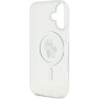 Karl Lagerfeld IML Glitter Karl and Choupette třpytivý kryt s MagSafe pro iPhone 16 - stříbrný
