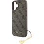 Guess 4G Charms kryt pro iPhone 16 - hnědý
