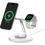 BELKIN Boost Charge Pro Qi2 3v1 magnetický bezdrátový stojánek pro iPhone / Apple Watch / AirPods - 15W - bílý