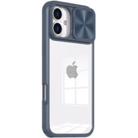 Kryt s posuvnou krytkou čočky fotoaparátu pro iPhone 16 Plus - tmavě modrý
