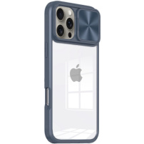 Kryt s posuvnou krytkou čočky fotoaparátu pro iPhone 16 Pro - tmavě modrý