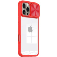 Kryt s posuvnou krytkou čočky fotoaparátu pro iPhone 16 Pro - červený