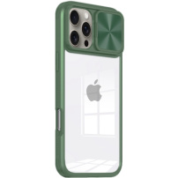 Kryt s posuvnou krytkou čočky fotoaparátu pro iPhone 16 Pro Max - olivový
