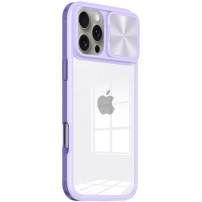 Kryt s posuvnou krytkou čočky fotoaparátu pro iPhone 16 Pro Max - fialový