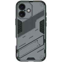 Odolný ochranný kryt se stojánkem pro iPhone 16 - šedý