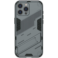 Odolný ochranný kryt se stojánkem pro iPhone 16 Pro Max - šedý