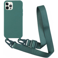 Matný kryt s nastavitelným popruhem pro iPhone 12 Pro Max - petrolejový