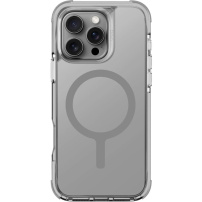 UNIQ Combat MagClick kryt s barevným rámečkem a MagSafe pro iPhone 16 Pro - šedý