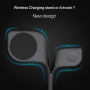 YM-UD22 3v1 magnetický bezdrátový stojánek s podsvícením pro iPhone / Apple Watch / AirPods - černý