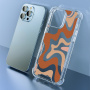 Kryt se vzorem abstraktních vln a zesílenými rohy pro iPhone 16 Pro - modrý