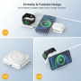 W-126 3v1 skládací bezdrátová nabíječka pro iPhone / Apple Watch / AirPods - 15W - černá