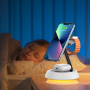 Wiwu W002 3v1 magnetický bezdrátový stojánek s podsvícením pro iPhone / Apple Watch / AirPods - 15W - bílý