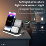 B-22 4v1 bezdrátový stojánek s hodinami pro iPhone / Apple Watch a Lightning konektorem pro AirPods - 15W - bílý