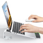 M8 hliníkový stojánek se silikonovou zápěstní opěrkou pro MacBook - stříbrný