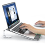 M8 hliníkový stojánek se silikonovou zápěstní opěrkou pro MacBook - stříbrný