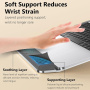 M8 hliníkový stojánek se silikonovou zápěstní opěrkou pro MacBook - stříbrný