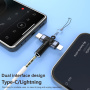 2v1 audio redukce - 3,5 mm jack na USB-C / Lightning - červená