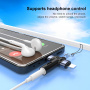 2v1 audio redukce - 3,5 mm jack na USB-C / Lightning - šedá