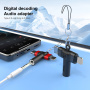 2v1 audio redukce - 3,5 mm jack na USB-C / Lightning - šedá