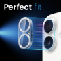 NORTHJO tvrzené sklo se třpytivými rámečky k ochraně čoček fotoaparátu pro iPhone 16 / 16 Plus - stříbrné
