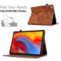 Pouzdro s prostorem na karty a motivem květin pro iPad 9,7" (2017/2018) / Air 1 / 2 / Pro 9,7" - hnědé