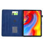 Pouzdro s prostorem na karty a motivem květin pro iPad mini 1 / 2 / 3 / 4 / 5 - tmavě modré