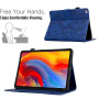 Pouzdro s prostorem na karty a motivem květin pro iPad mini 1 / 2 / 3 / 4 / 5 - tmavě modré