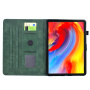 Pouzdro s prostorem na karty a motivem květin pro iPad 10,2" (2019-2021) / Air 3 (2019) / Pro 10,5" - tmavě zelené