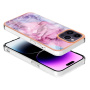 Mramorový ochranný kryt pro iPhone 16 Pro - růžovofialový