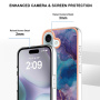 Mramorový ochranný kryt pro iPhone 16 - fialový