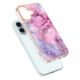 Mramorový ochranný kryt pro iPhone 16 - růžovofialový
