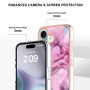 Mramorový ochranný kryt pro iPhone 16 - růžovofialový