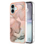 Mramorový ochranný kryt pro iPhone 16 - světle růžový