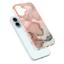 Mramorový ochranný kryt pro iPhone 16 - světle růžový