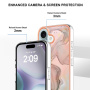 Mramorový ochranný kryt pro iPhone 16 - světle růžový